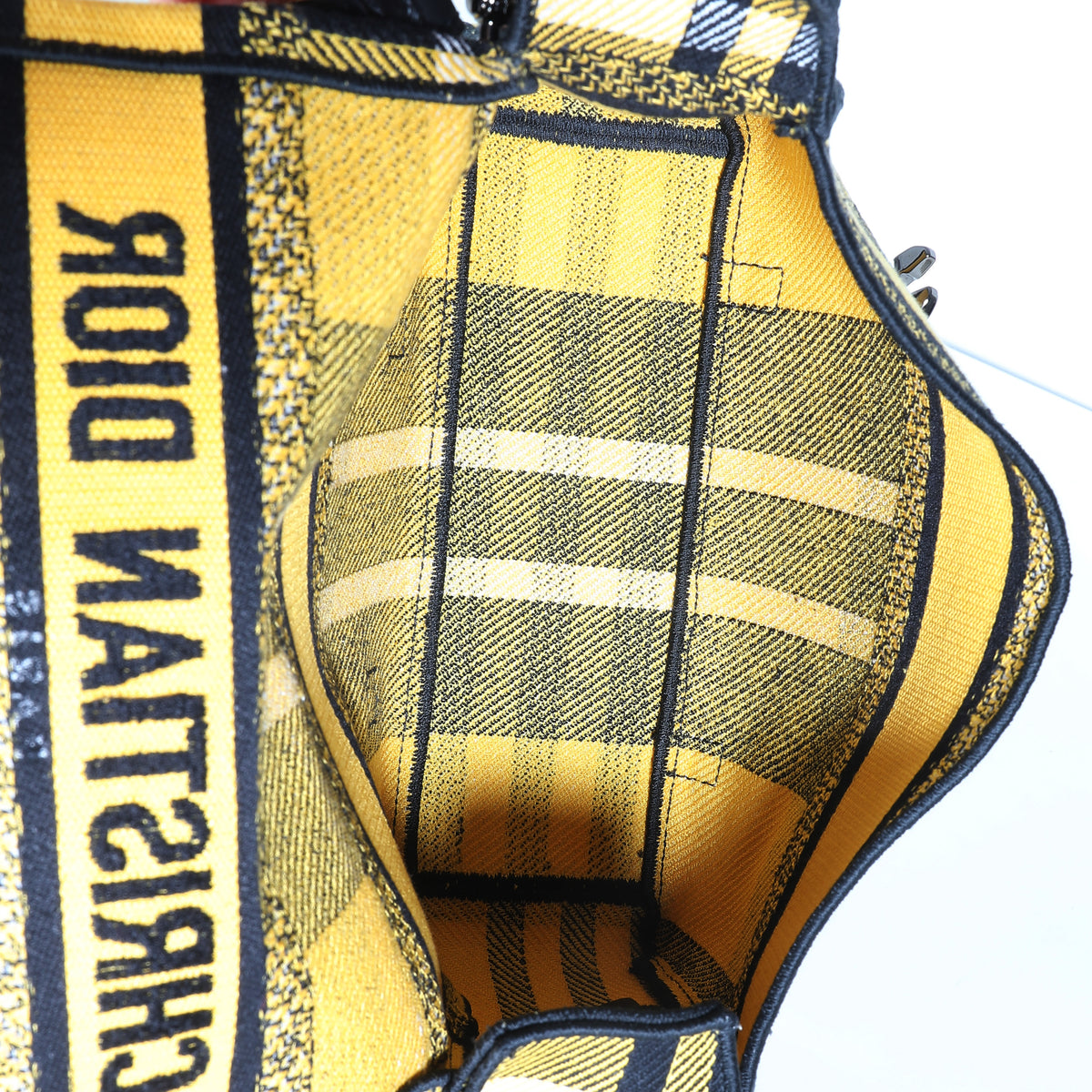 Yellow Tartan Canvas Small Diorcamp Messenger