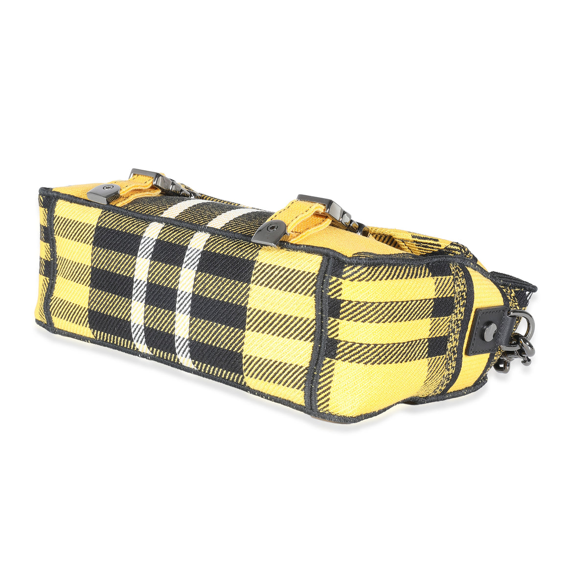 Yellow Tartan Canvas Small Diorcamp Messenger