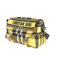 Yellow Tartan Canvas Small Diorcamp Messenger