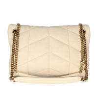 Beige Quilted Nubuck Small Puffer Chain Bag