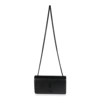 Black Grain De Poudre Monochrome Medium Kate Chain Bag