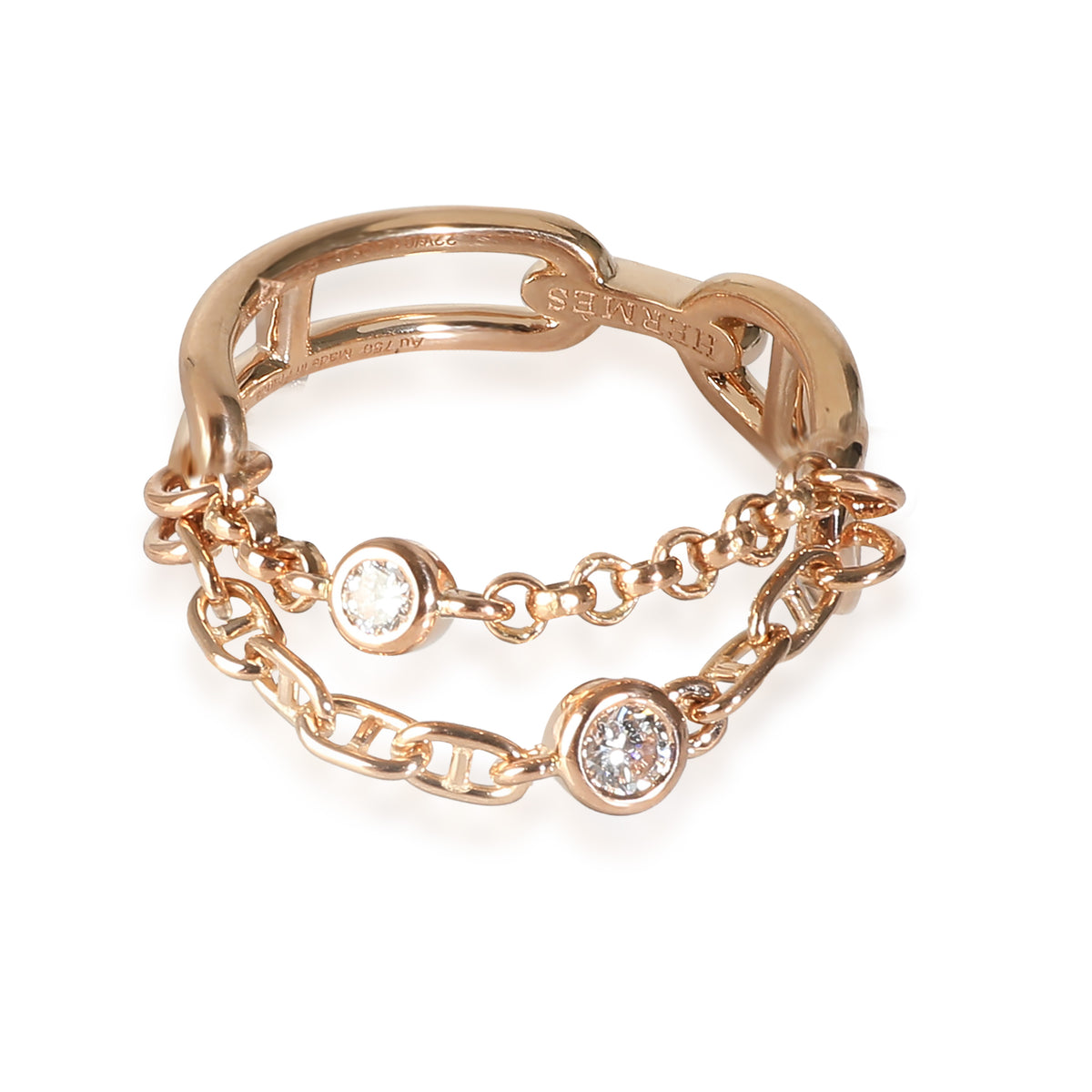 Hermès Rose Gold  Chaine d'ancre Ring fv