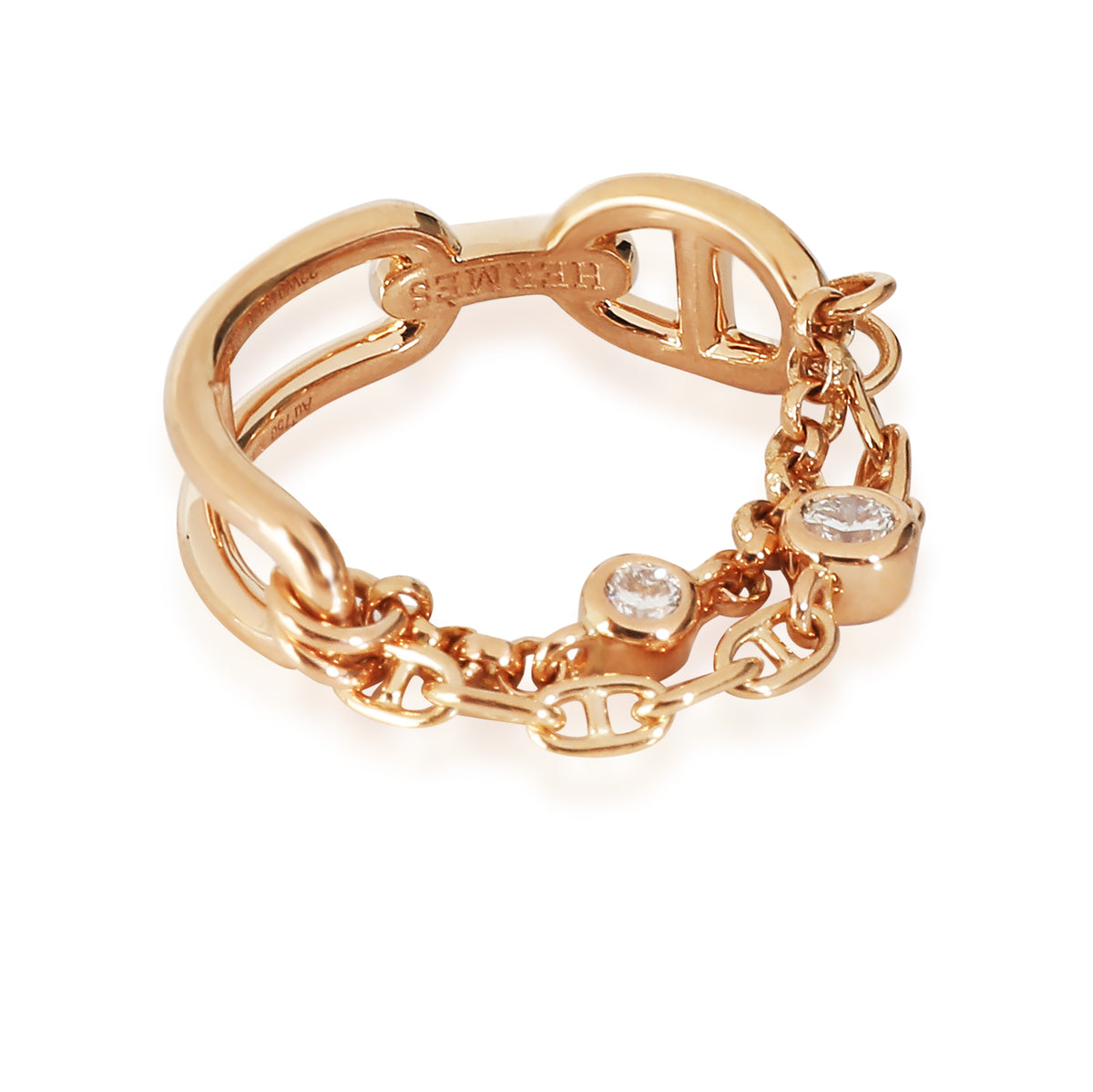 Chaine dancre Ring in 18K 18K Rose Gold 0.1 CTW