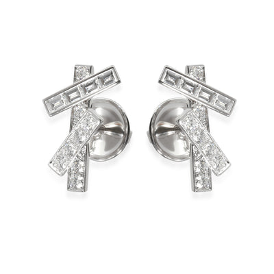 Threads Diamond Mini Earrings in 18K White Gold  0.85 Ctw