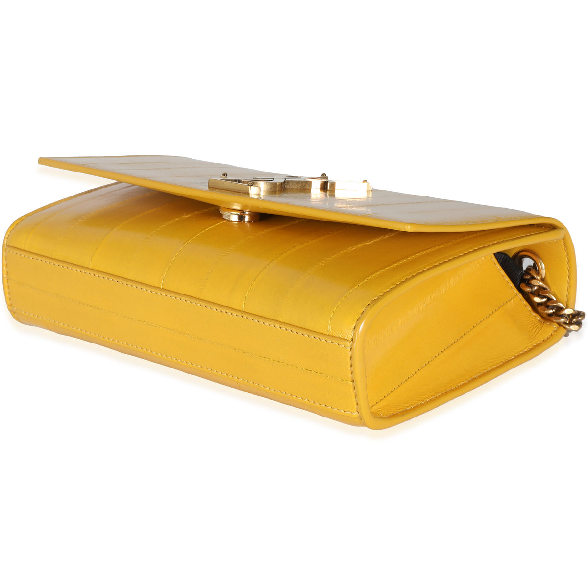 Mimosa Yellow Eel Skin Small Kate Chain Bag