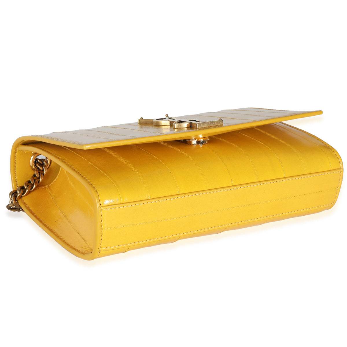 Mimosa Yellow Eel Skin Small Kate Chain Bag