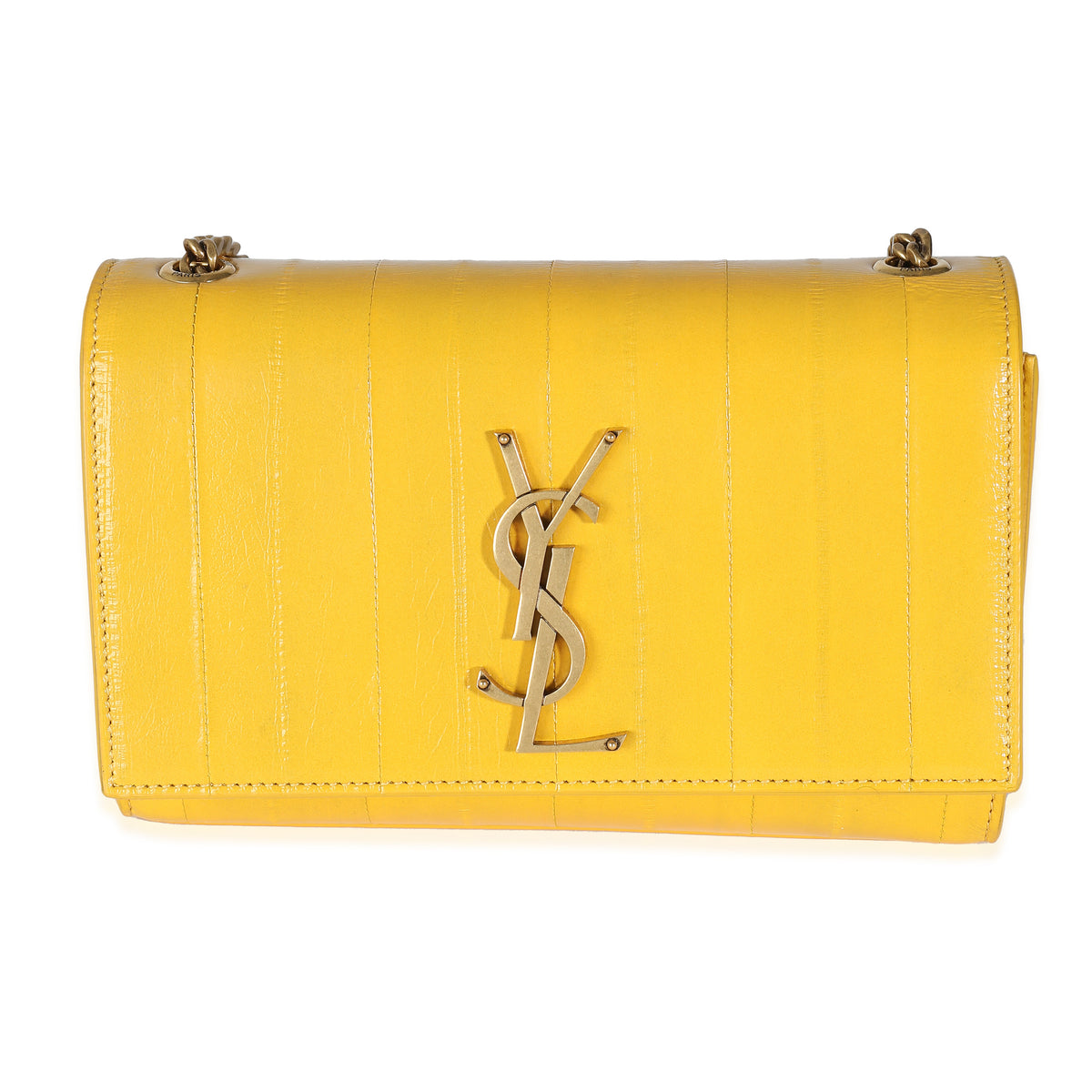 Mimosa Yellow Eel Skin Small Kate Chain Bag