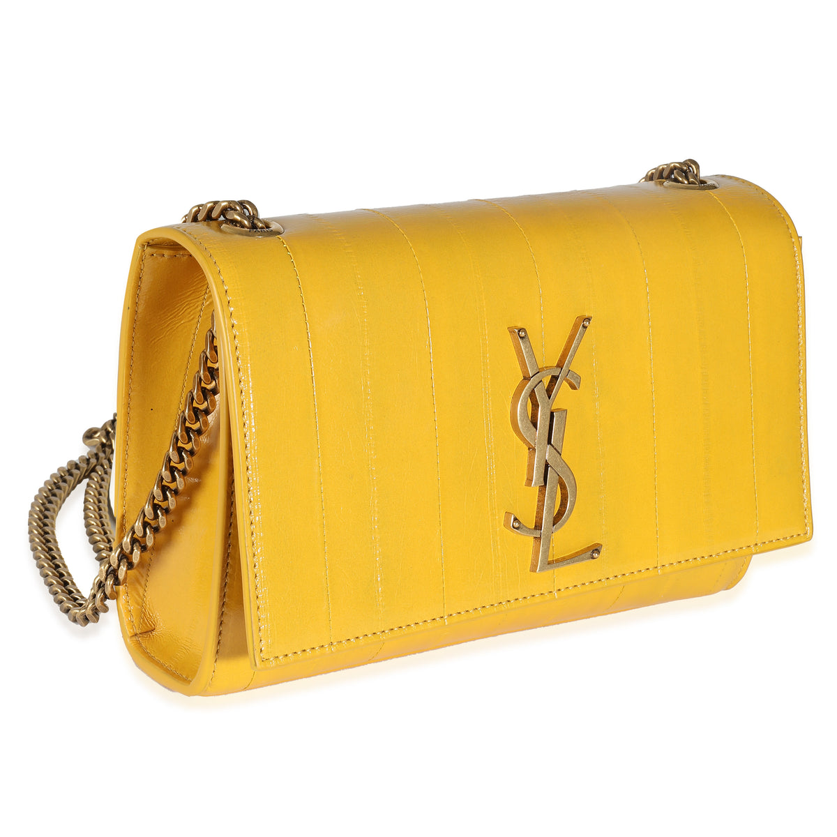 Mimosa Yellow Eel Skin Small Kate Chain Bag