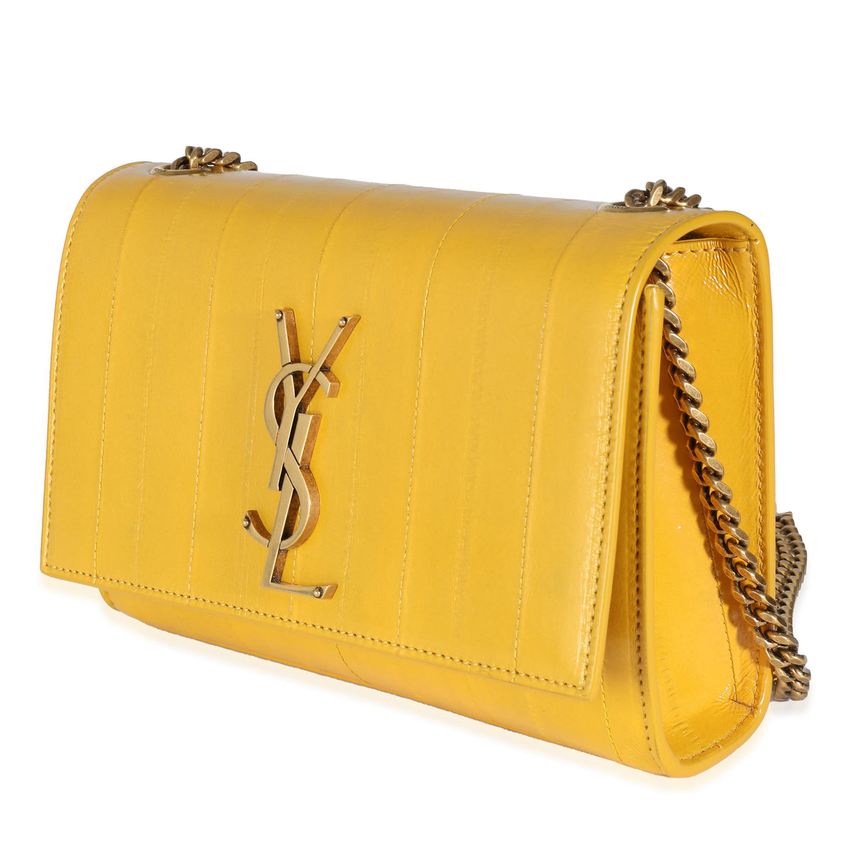 Mimosa Yellow Eel Skin Small Kate Chain Bag