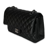 Black Quilted Lambskin Medium Classic Double Flap Bag