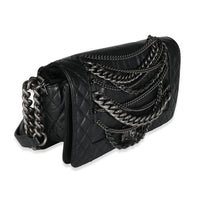 Chanel Black Lambskin Medium Enchained Boy Bag Handbag pv