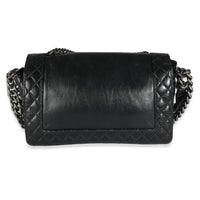 Chanel Black Lambskin Medium Enchained Boy Bag Handbag stamp