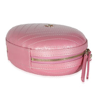 Pink Chevron Calfskin Evening Clutch With Chain