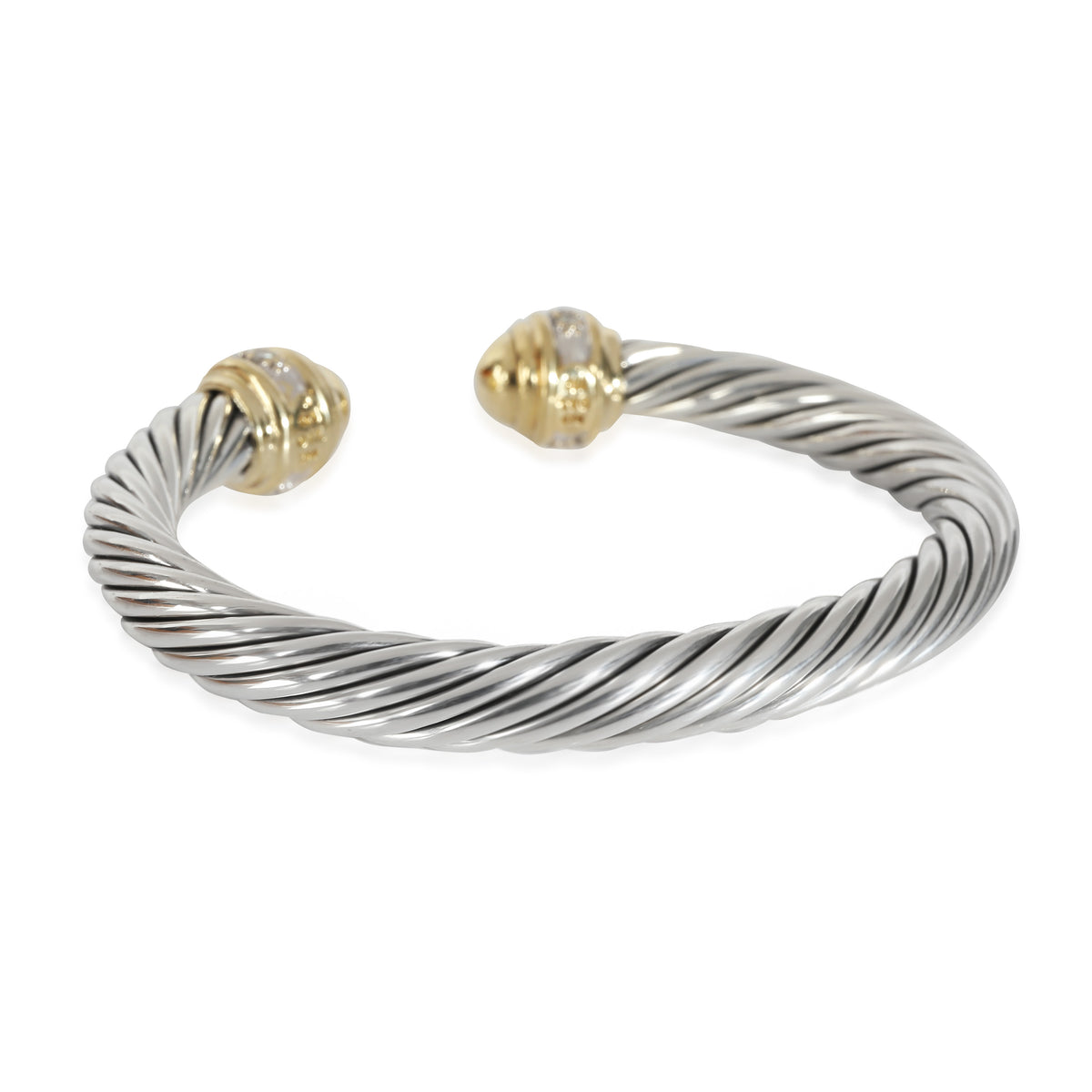 Cable Bracelet in 18k Yellow Gold/Sterling Silver 0.48 CTW