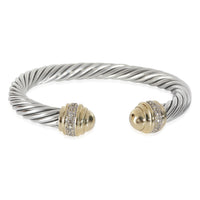 Cable Bracelet in 18k Yellow Gold/Sterling Silver 0.48 CTW