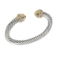 Cable Bracelet in 18k Yellow Gold/Sterling Silver 0.48 CTW