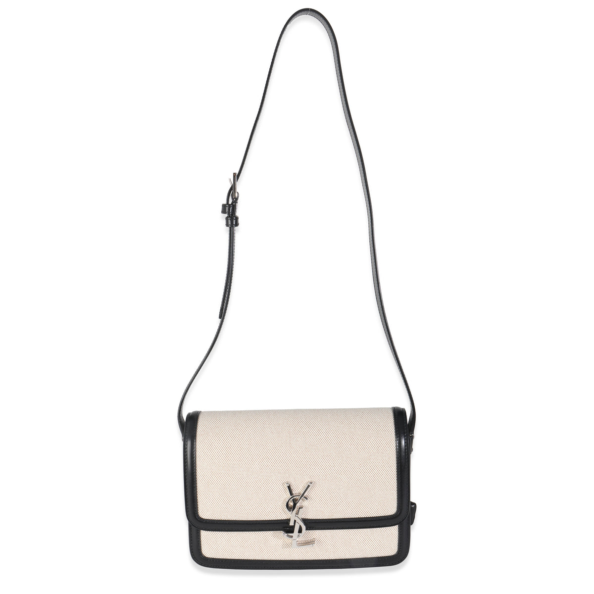 Black Leather Beige Canvas Medium Solferino