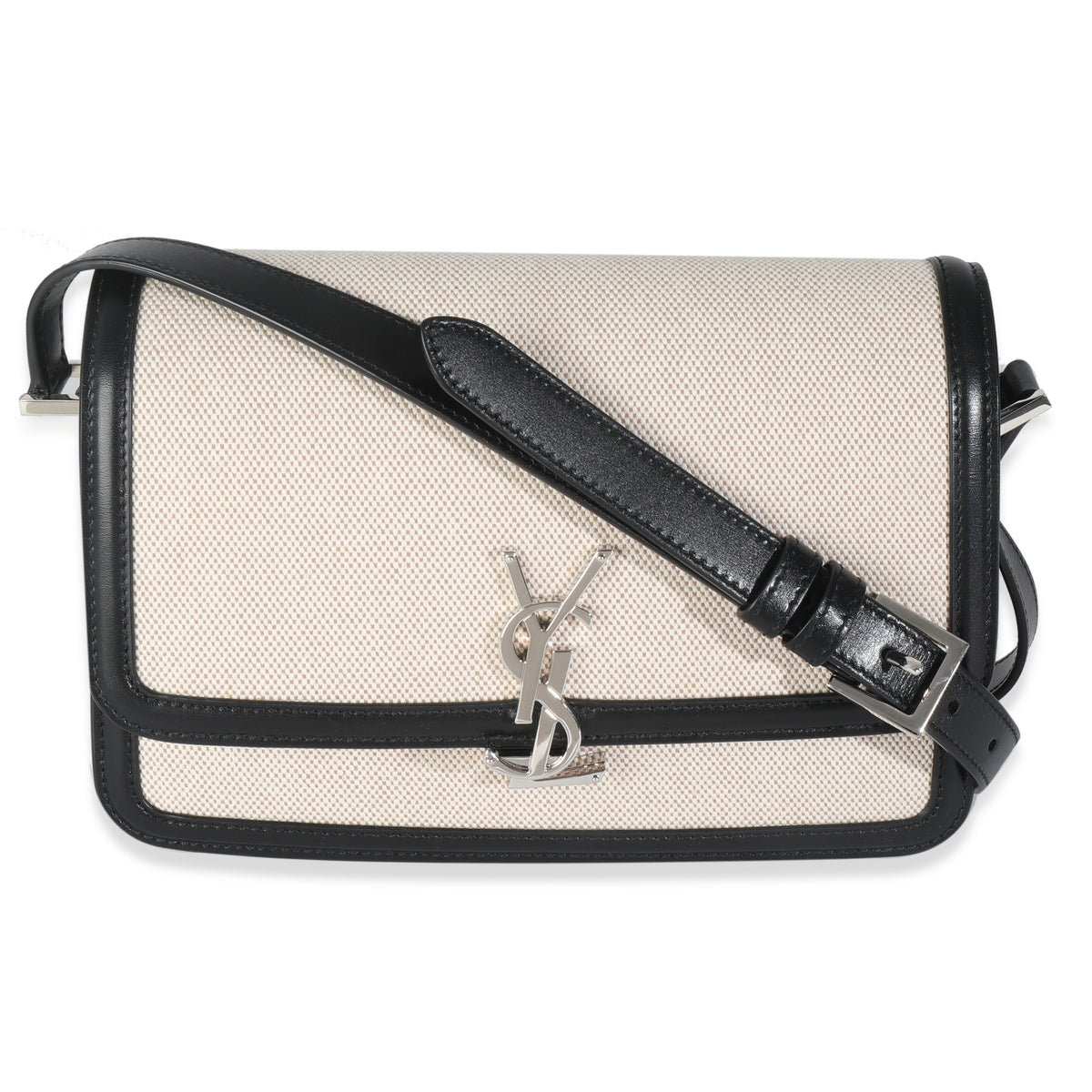 Black Leather Beige Canvas Medium Solferino