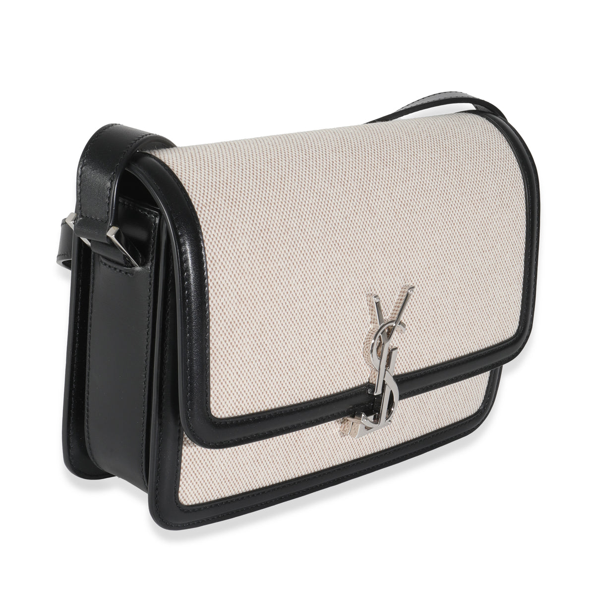 Black Leather Beige Canvas Medium Solferino