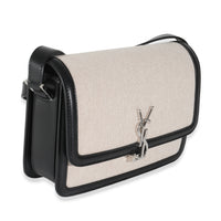 Black Leather Beige Canvas Medium Solferino