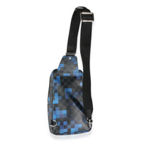 Blue Pixel Damier Graphite Canvas Avenue Sling Bag