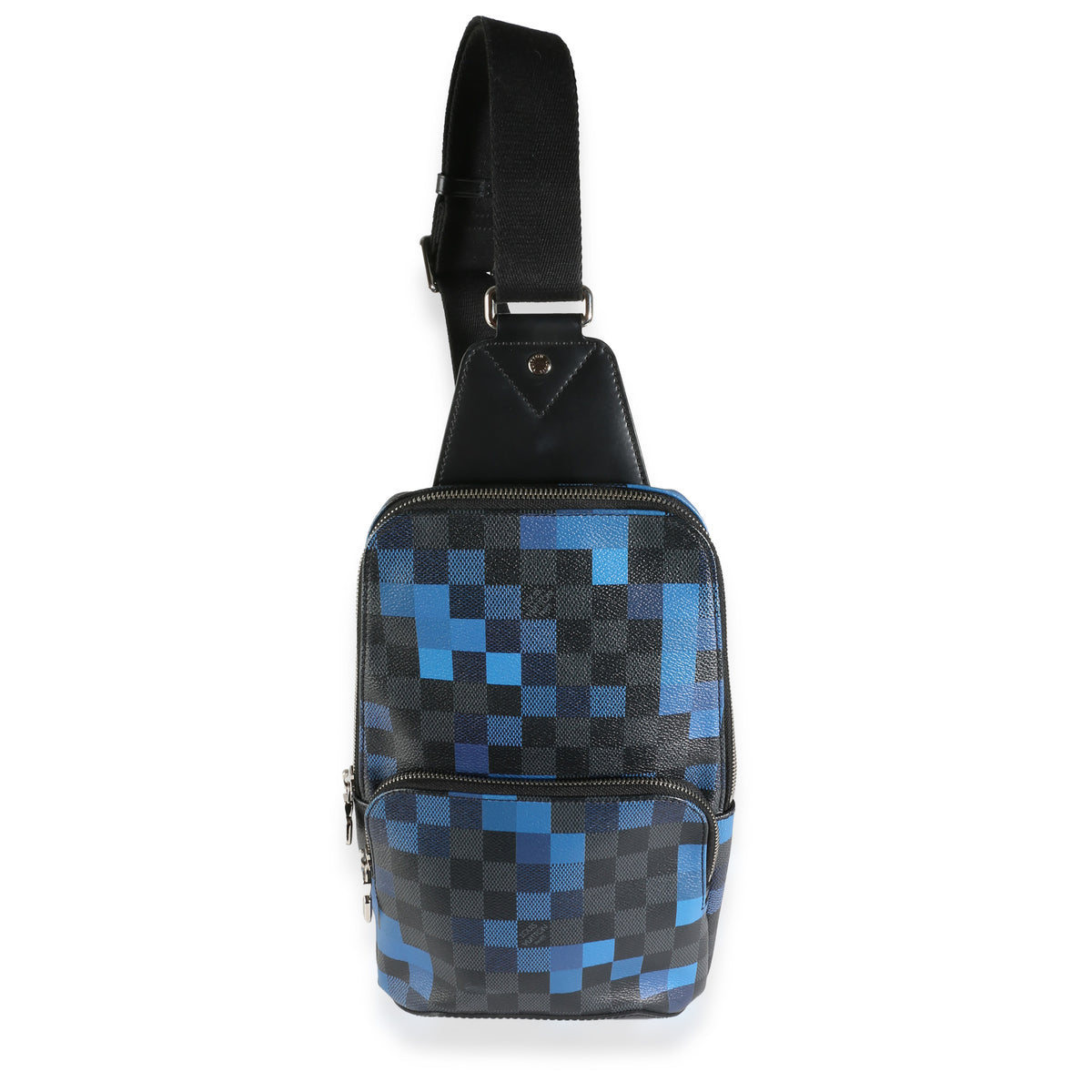 Blue Pixel Damier Graphite Canvas Avenue Sling Bag