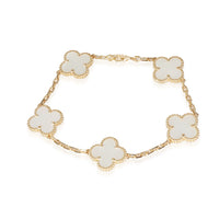 Alhambra Mother Of Pearl Bracelet in 18k Yellow Gold