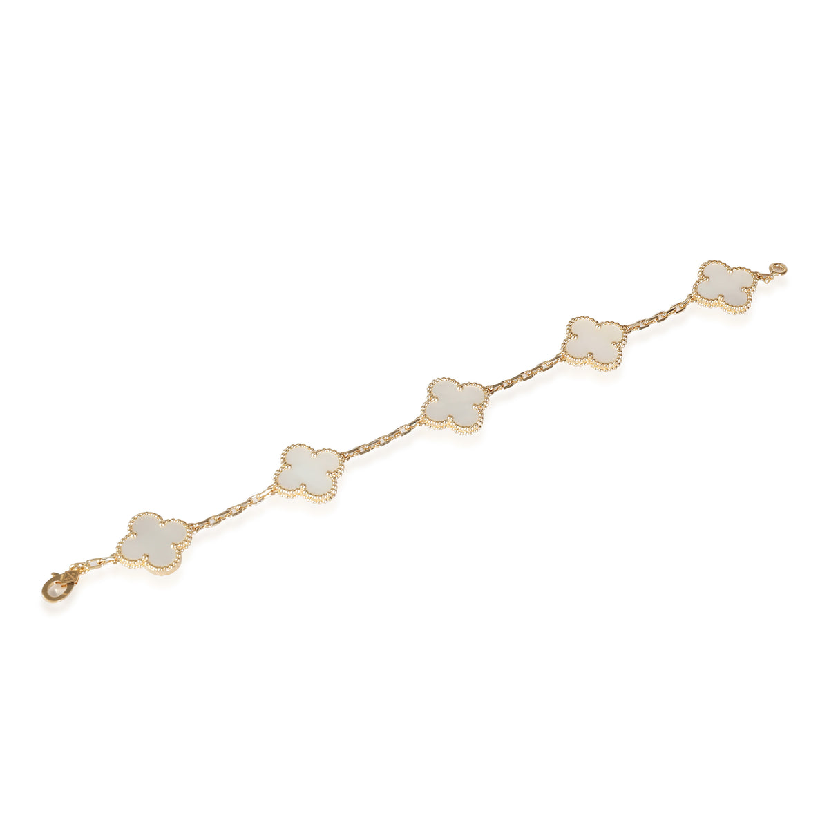 Alhambra Mother Of Pearl Bracelet in 18k Yellow Gold