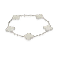 Vintage Alhambra Mother Of Pearl Bracelet in 18k White Gold