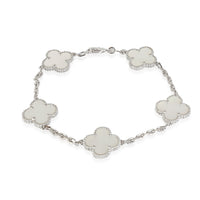 Vintage Alhambra Mother Of Pearl Bracelet in 18k White Gold