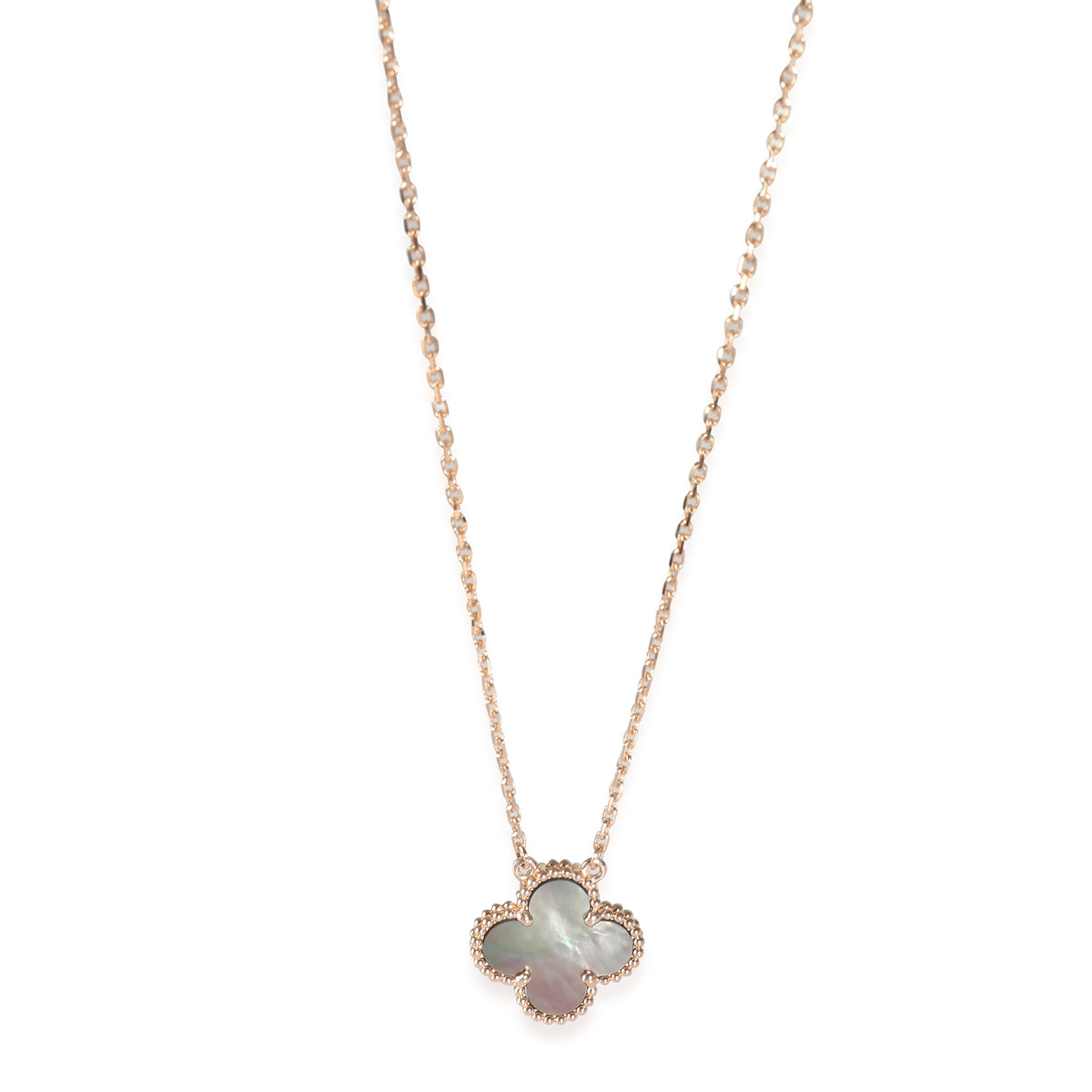 Alhambra Vintage Grey MOP Pendant in 18k Rose Gold