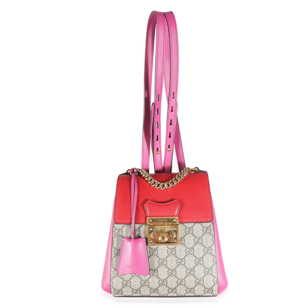 Multicolor Calfskin Beige GG Supreme Canvas Padlock Backpack