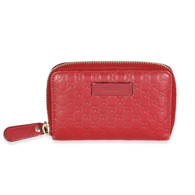 Red Microguccissima Leather Compact Wallet