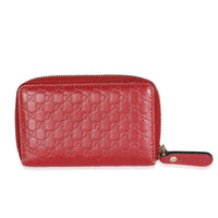 Red Microguccissima Leather Compact Wallet