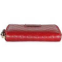 Red Microguccissima Leather Compact Wallet