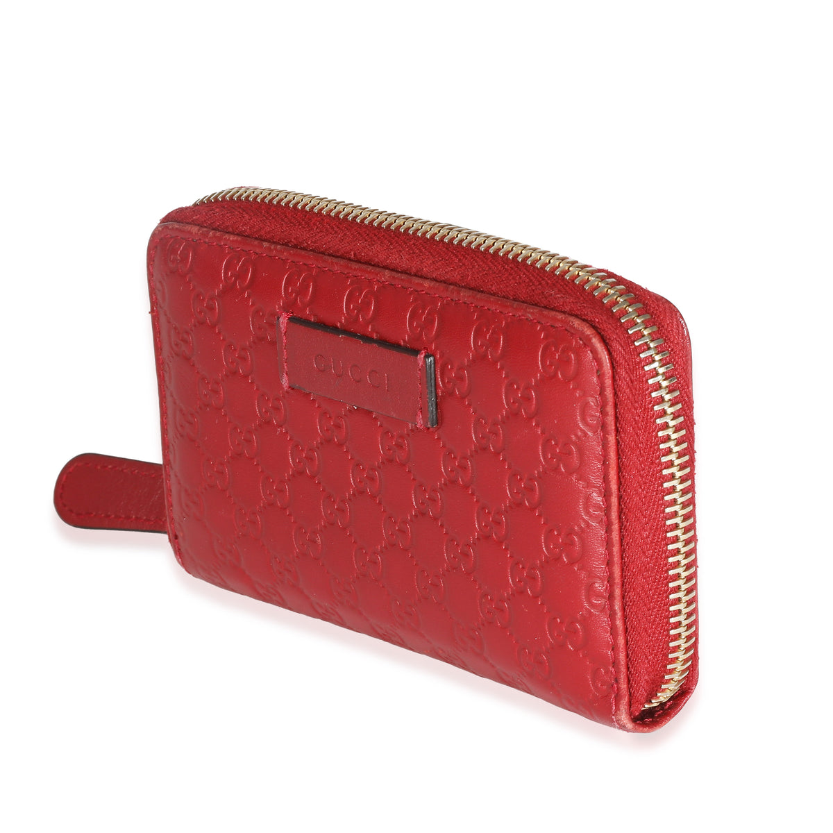 Red Microguccissima Leather Compact Wallet