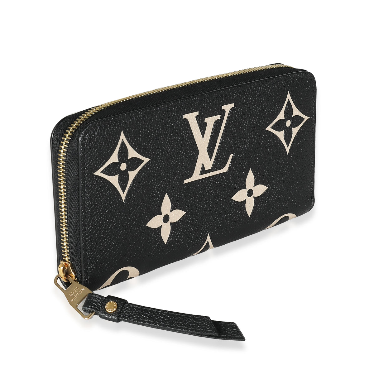 Beige Black Monogram Giant Empreinte Zippy Wallet