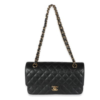 Black Quilted Caviar Medium Classic Double Flap Bag