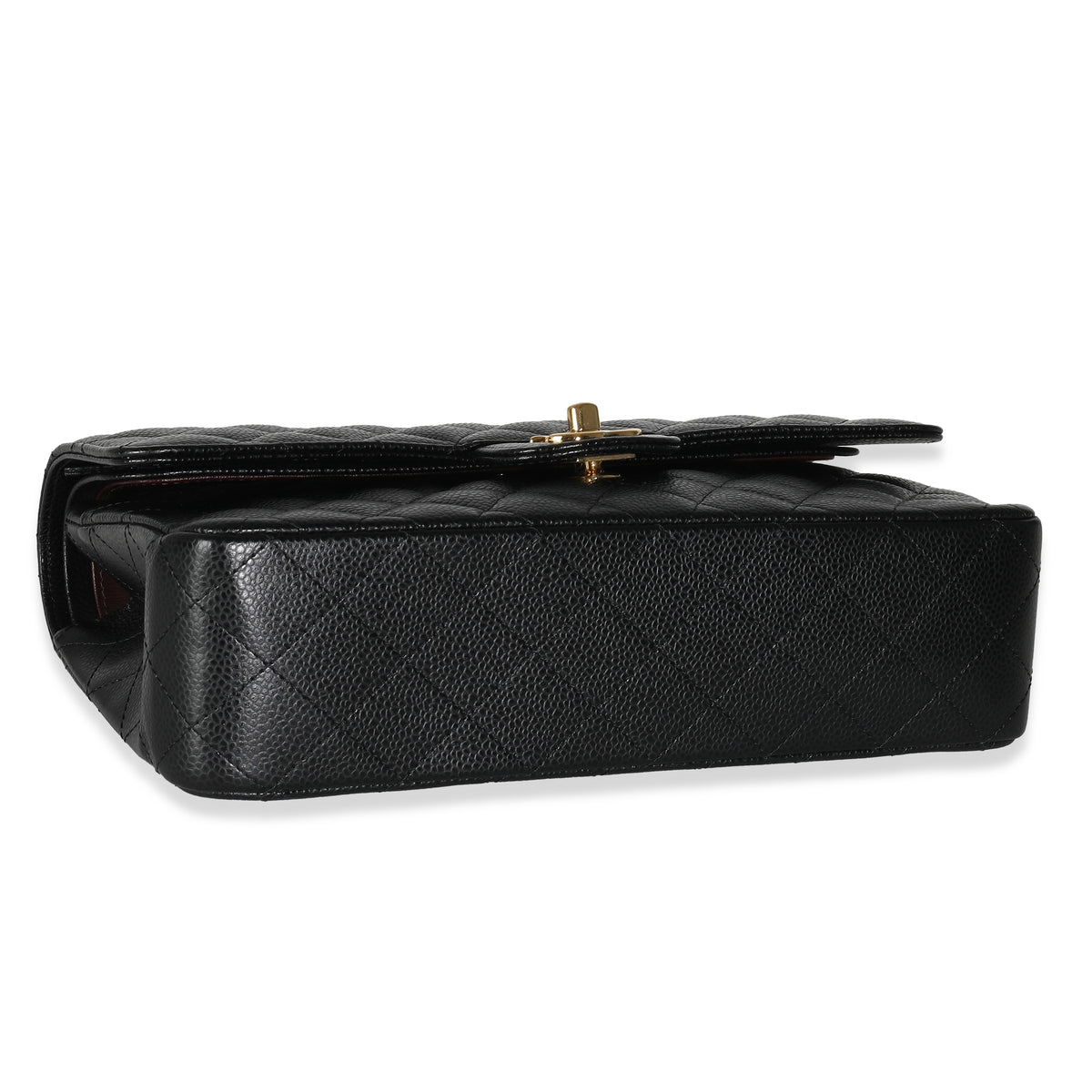 Black Quilted Caviar Medium Classic Double Flap Bag