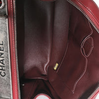 Burgundy Quilted Lambskin Medium Trendy CC Bowling Bag