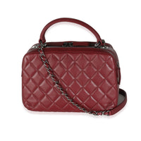 Burgundy Quilted Lambskin Medium Trendy CC Bowling Bag