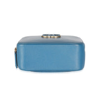 Blue Calfskin Quilted Goatskin Coco Curve Vanity Case