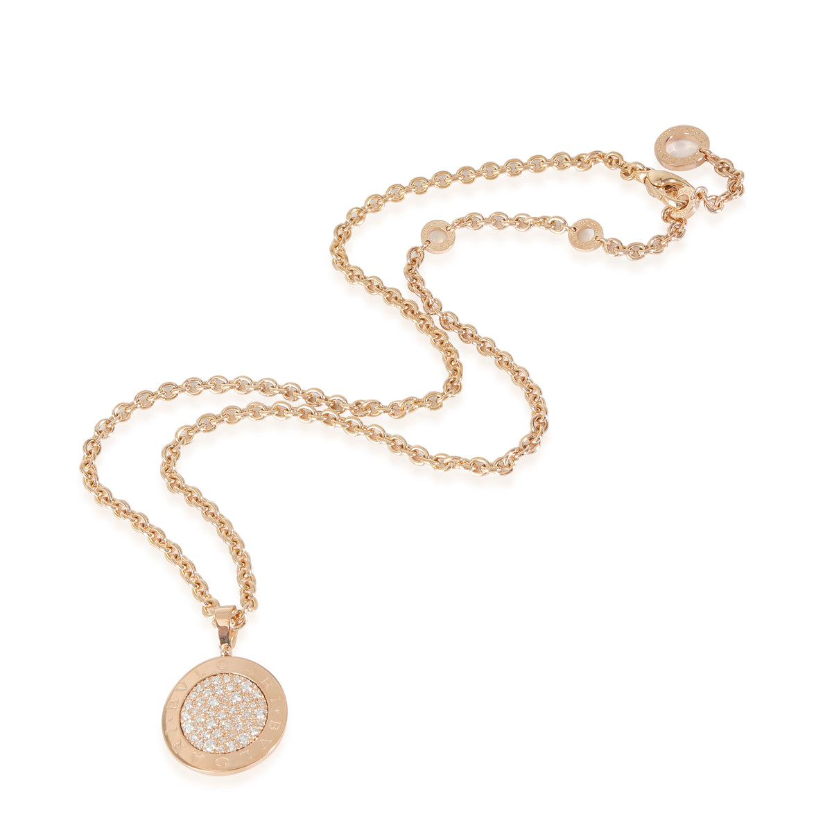 Bvlgari Diamond Pendant in 18K Rose Gold 0.62 CTW