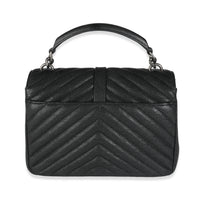 Black Matelasse Chevron Lambskin Medium College Bag