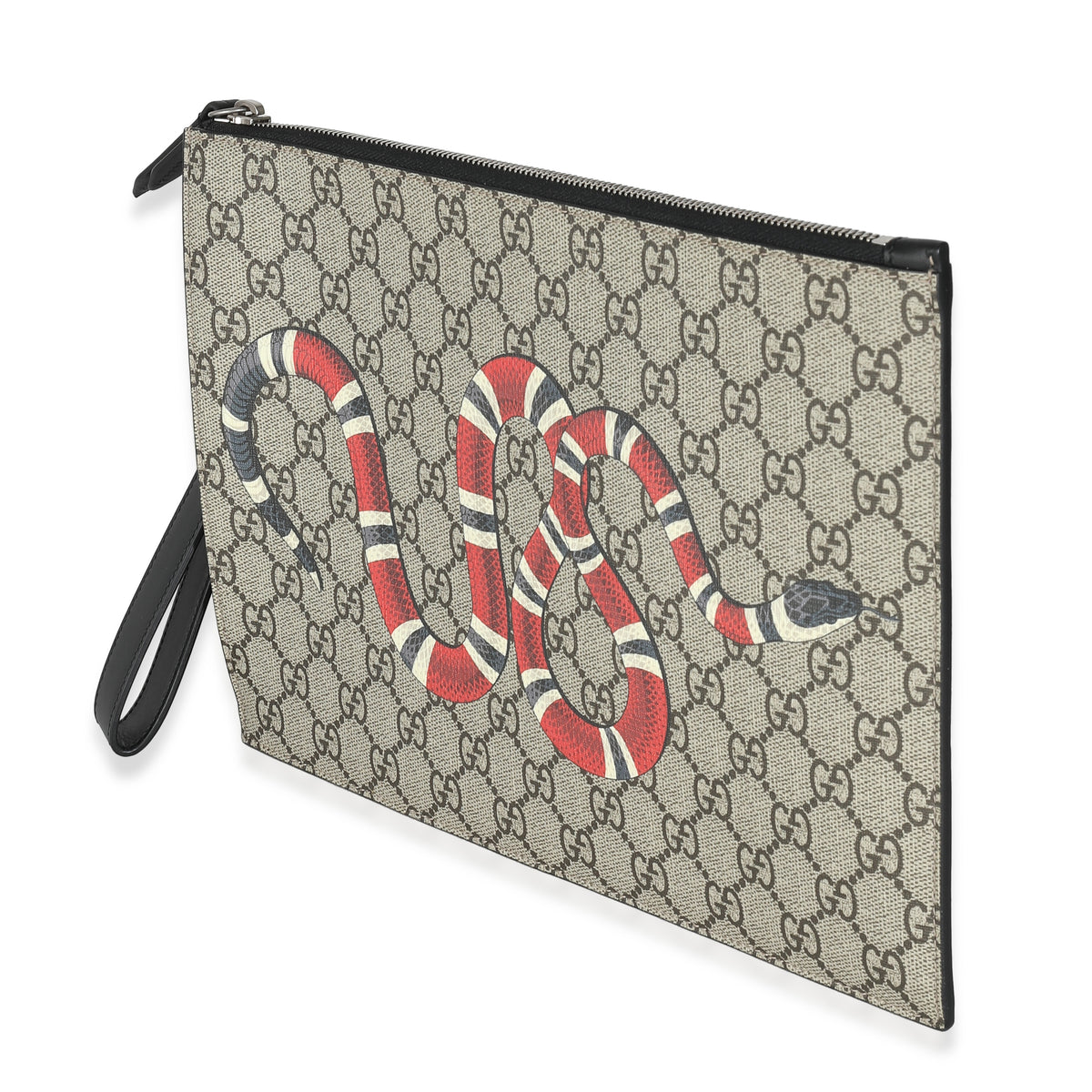 Beige GG Supreme Canvas Kingsnake Pouch