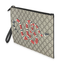 Beige GG Supreme Canvas Kingsnake Pouch