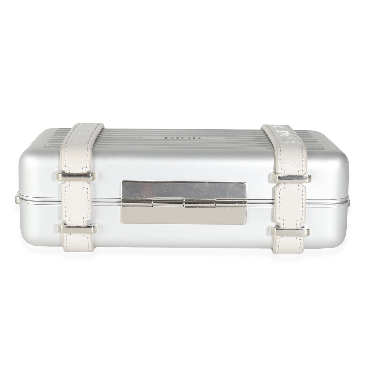 x Rimowa Grey Aluminum Calfskin Personal Clutch On Strap