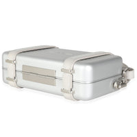 x Rimowa Grey Aluminum Calfskin Personal Clutch On Strap