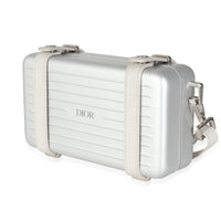 x Rimowa Grey Aluminum Calfskin Personal Clutch On Strap