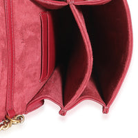 Red Leather Studded Diorama Vertical Clutch On Chain
